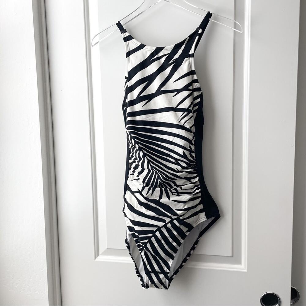Calvin Klein Swimsuit Black White Palm 14 Annette